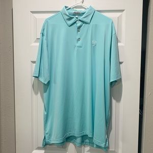 Peter Millar PGA Tour turquoise golf polo
